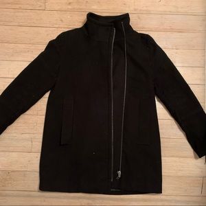 Mango asymmetrical zip peacoat